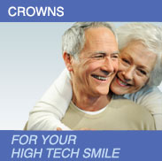 Senior couple smiling - Crowns.  For your high tech smile